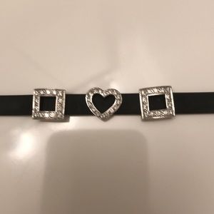 14k White Gold and Diamond Rubber Band Bracelet